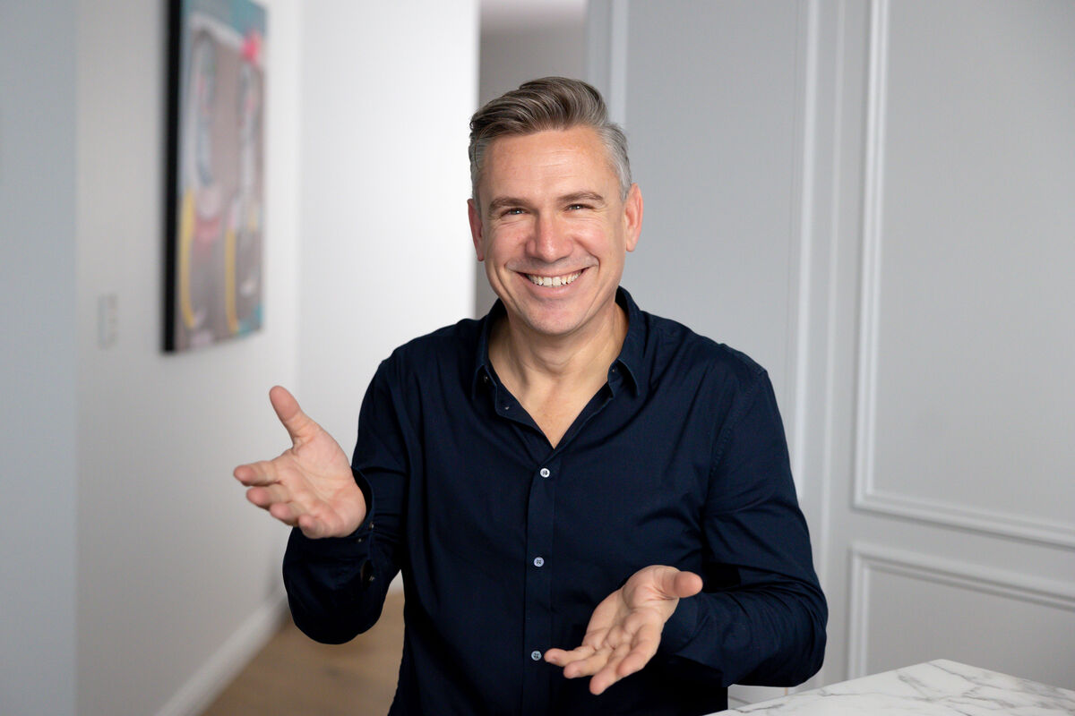 Rod Soper smiling with open hands